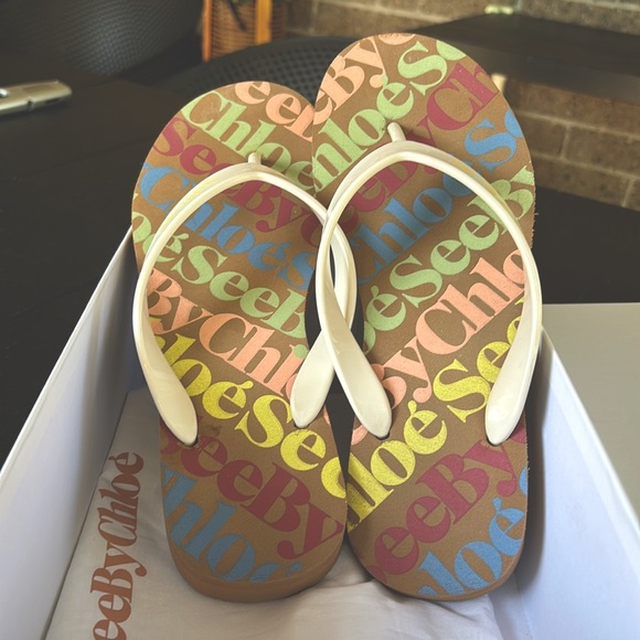 SeeByChloe flip flops size 41 made small - Picture 1 of 9
